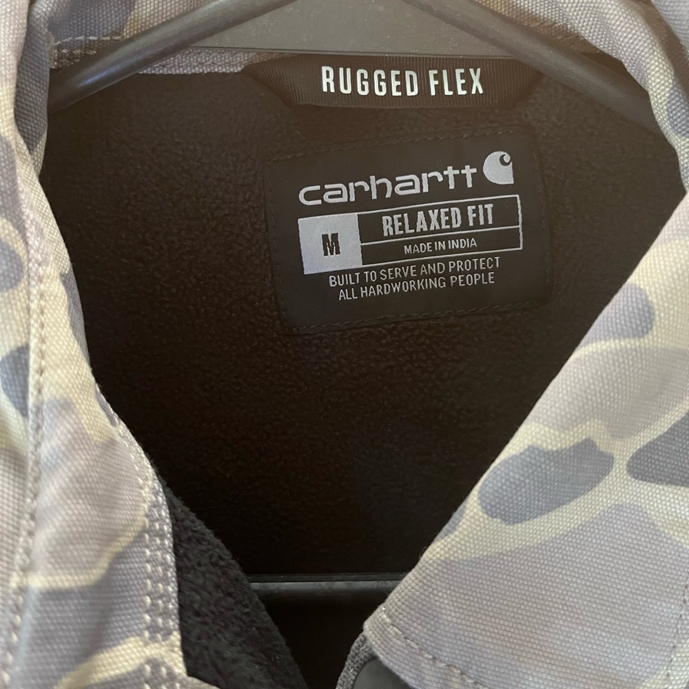 Carhartt RUGGED FLEX® RELAXED FIT CANVAS FLEECE-LINED SHIRT JACKET - Picture 4 of 6